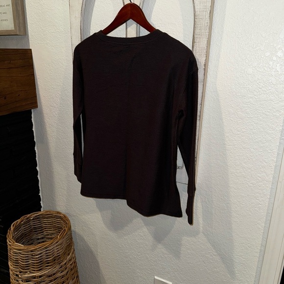 United by Blue Organic Cotton Recycled Brown Textured Long Sleeve Crewneck Top S - Picture 6 of 6